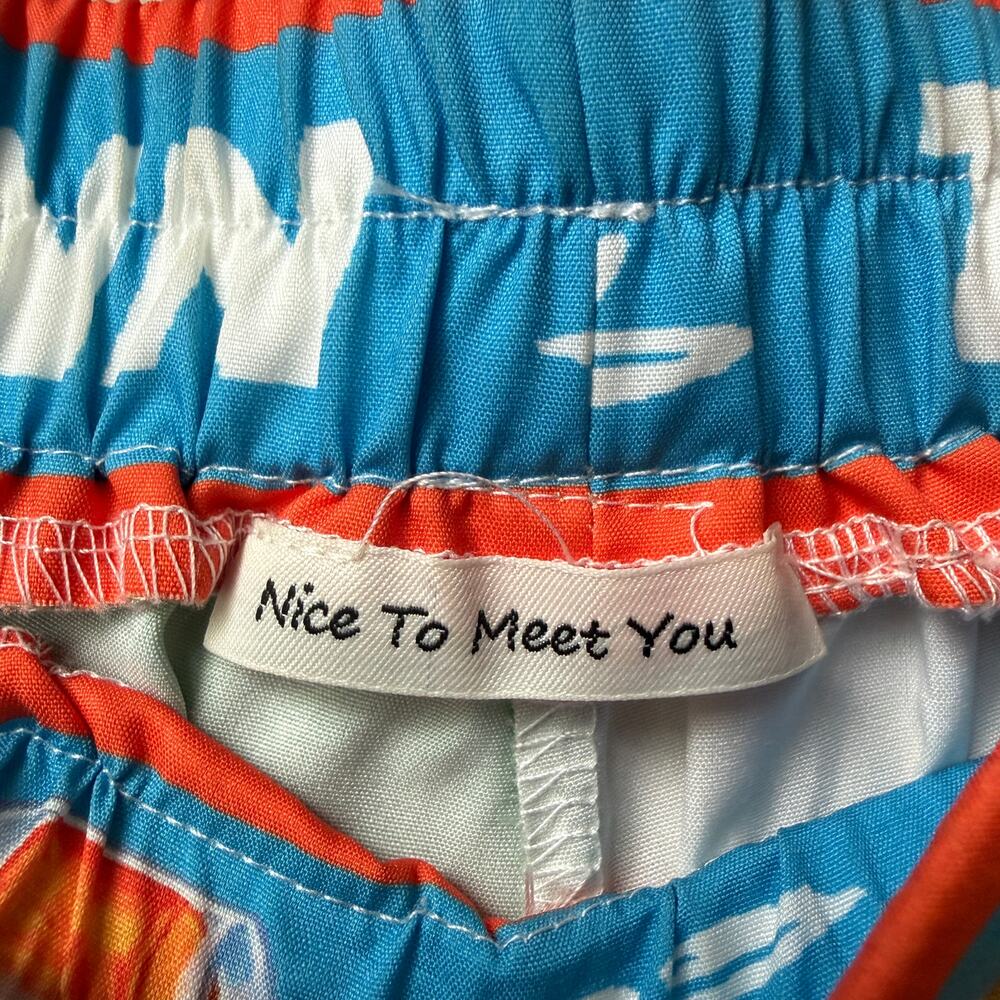 Tropical Colorful Paradise Resortwear Wide Leg Pants Size S - Picture 4 of 6